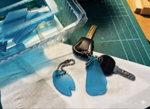 パワーマックG3 ヨセミテ　ボンダイブルーのプラスチック外装でキーホルダーを作った
